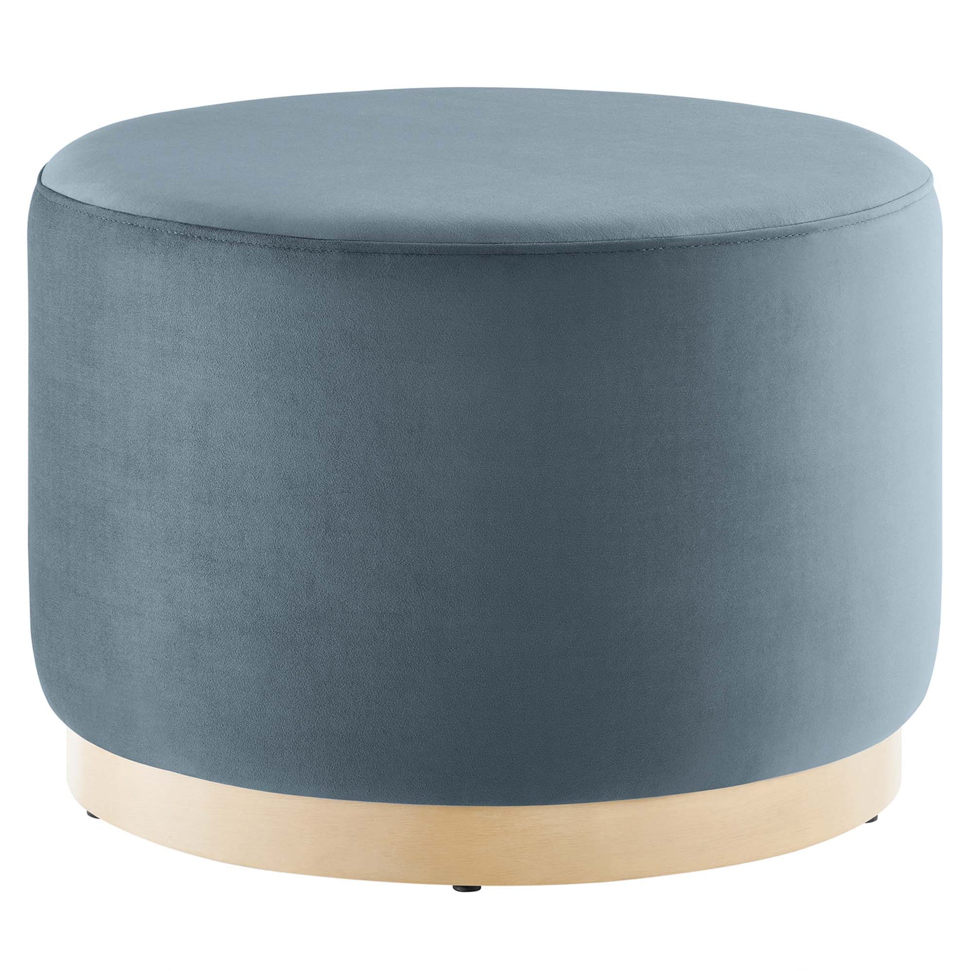 Tilden Large 23" Round Performance Velvet Upholstered Ottoman