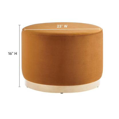 Tilden Large 23" Round Performance Velvet Upholstered Ottoman