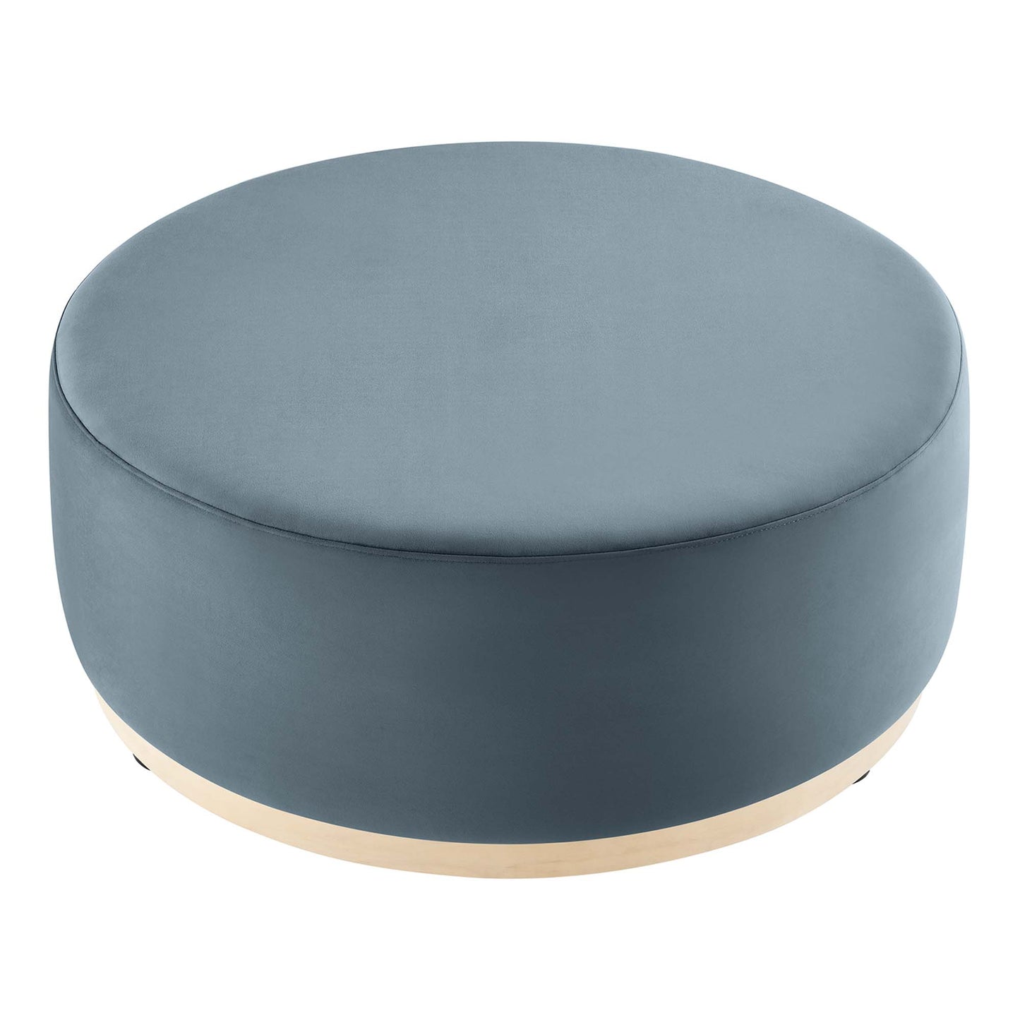 Tilden Large 38" Round Performance Velvet Upholstered Ottoman