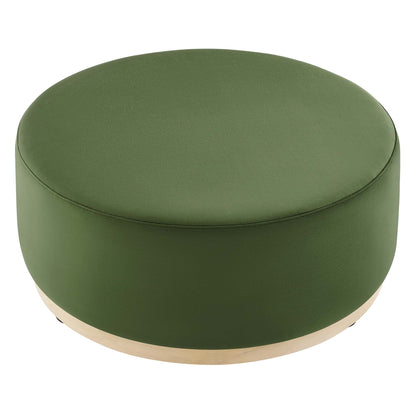 Tilden Large 38" Round Performance Velvet Upholstered Ottoman