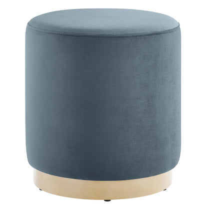 Tilden 16" Round Performance Velvet Upholstered Ottoman