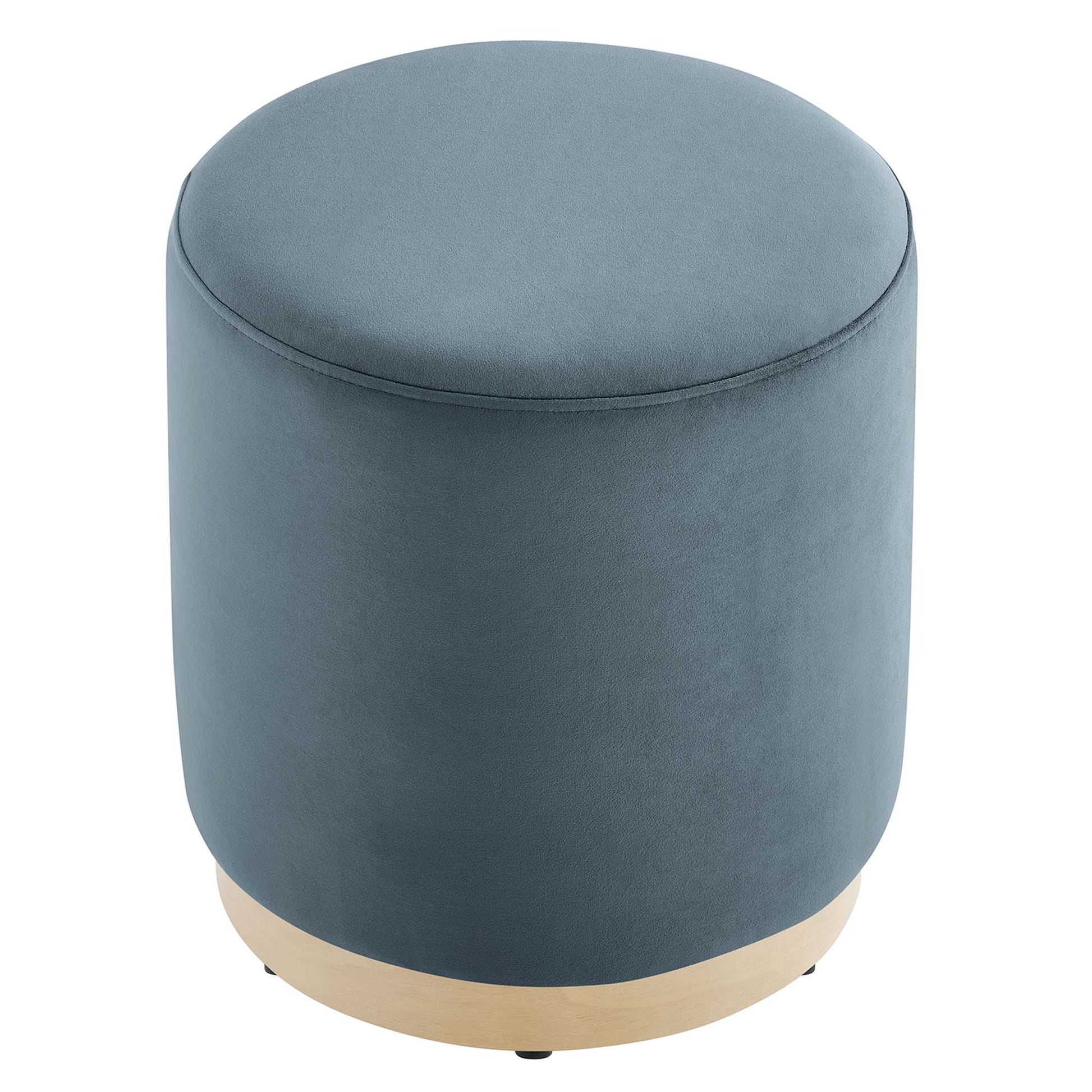 Tilden 16" Round Performance Velvet Upholstered Ottoman