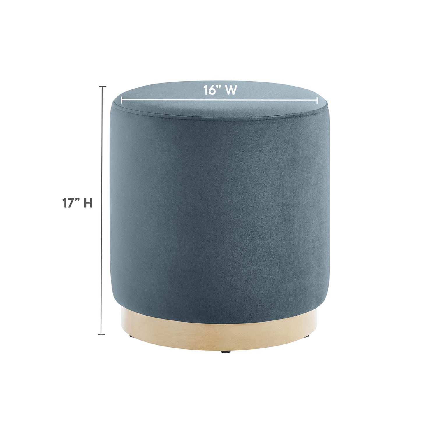 Tilden 16" Round Performance Velvet Upholstered Ottoman