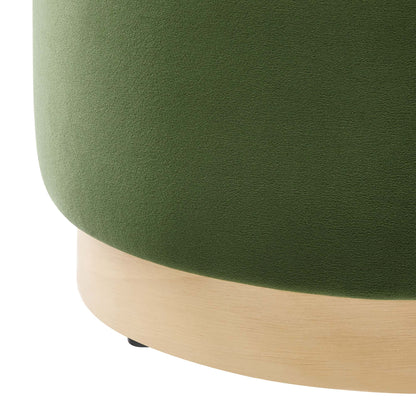 Tilden 16" Round Performance Velvet Upholstered Ottoman