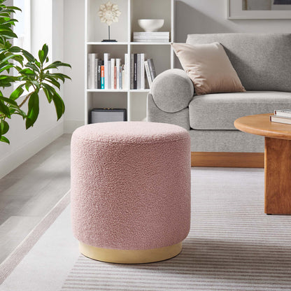 Tilden 16" Round Sherpa Upholstered Ottoman