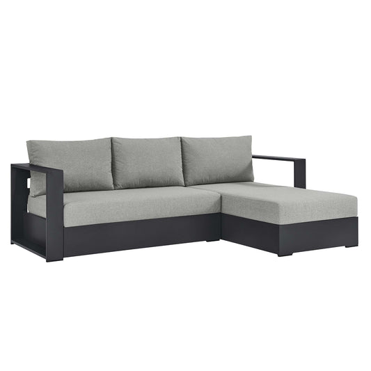 Tahoe Outdoor Patio Powder-Coated Aluminum 2-Piece Right-Facing Chaise Sectional Sofa Set