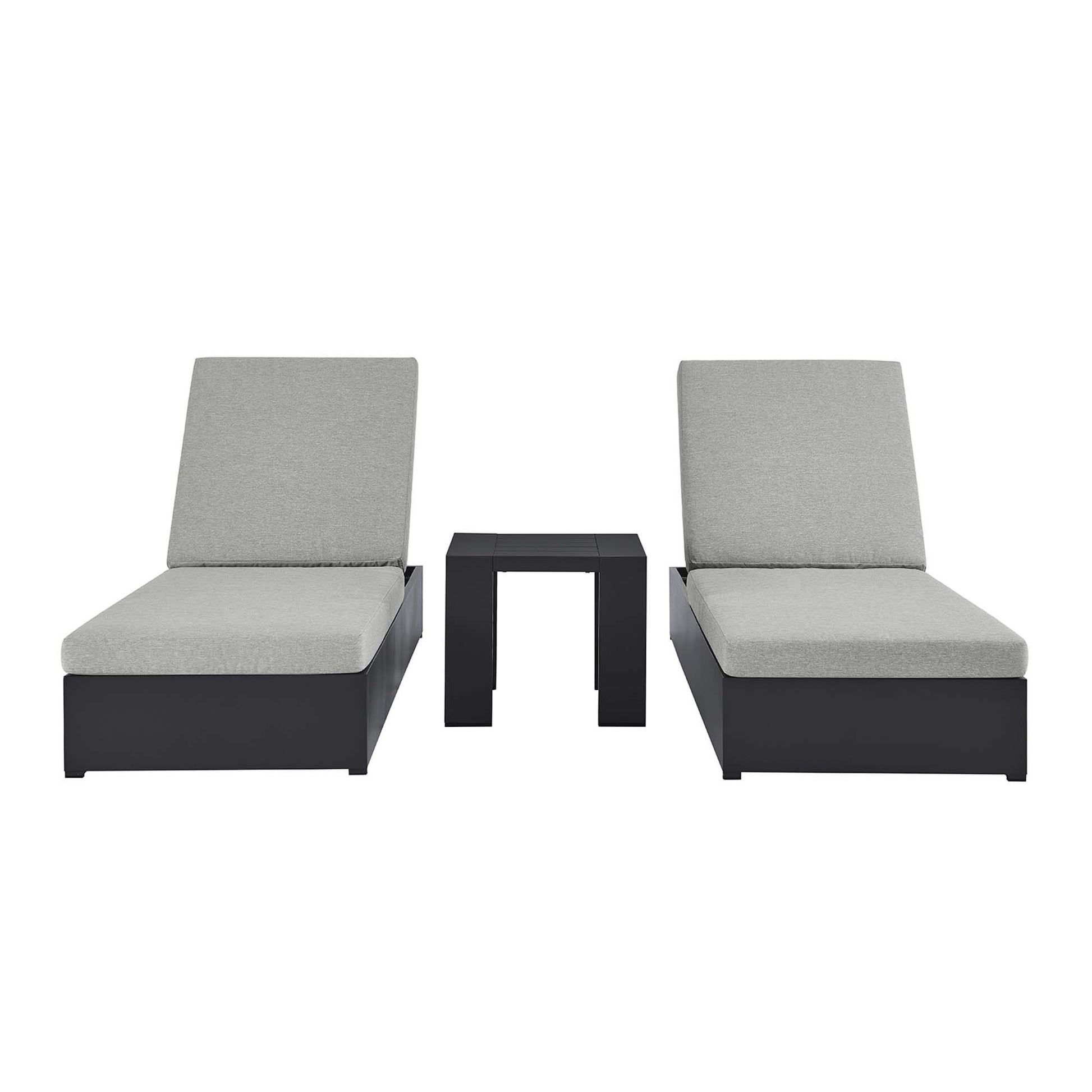 Tahoe Outdoor Patio Powder-Coated Aluminum 3-Piece Chaise Lounge Set