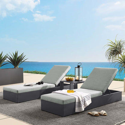 Tahoe Outdoor Patio Powder-Coated Aluminum 3-Piece Chaise Lounge Set