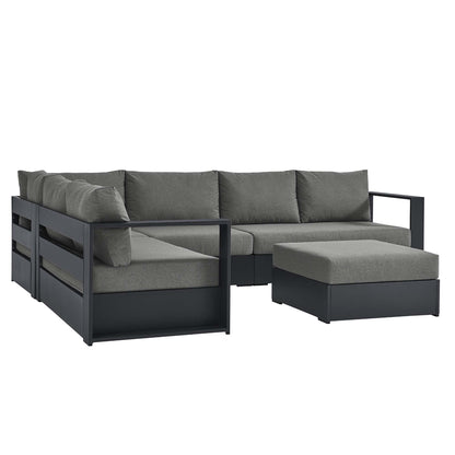 Tahoe Outdoor Patio Powder-Coated Aluminum 5-Piece Sectional Sofa Set