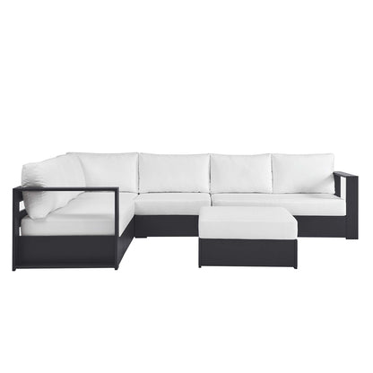 Tahoe Outdoor Patio Powder-Coated Aluminum 5-Piece Sectional Sofa Set