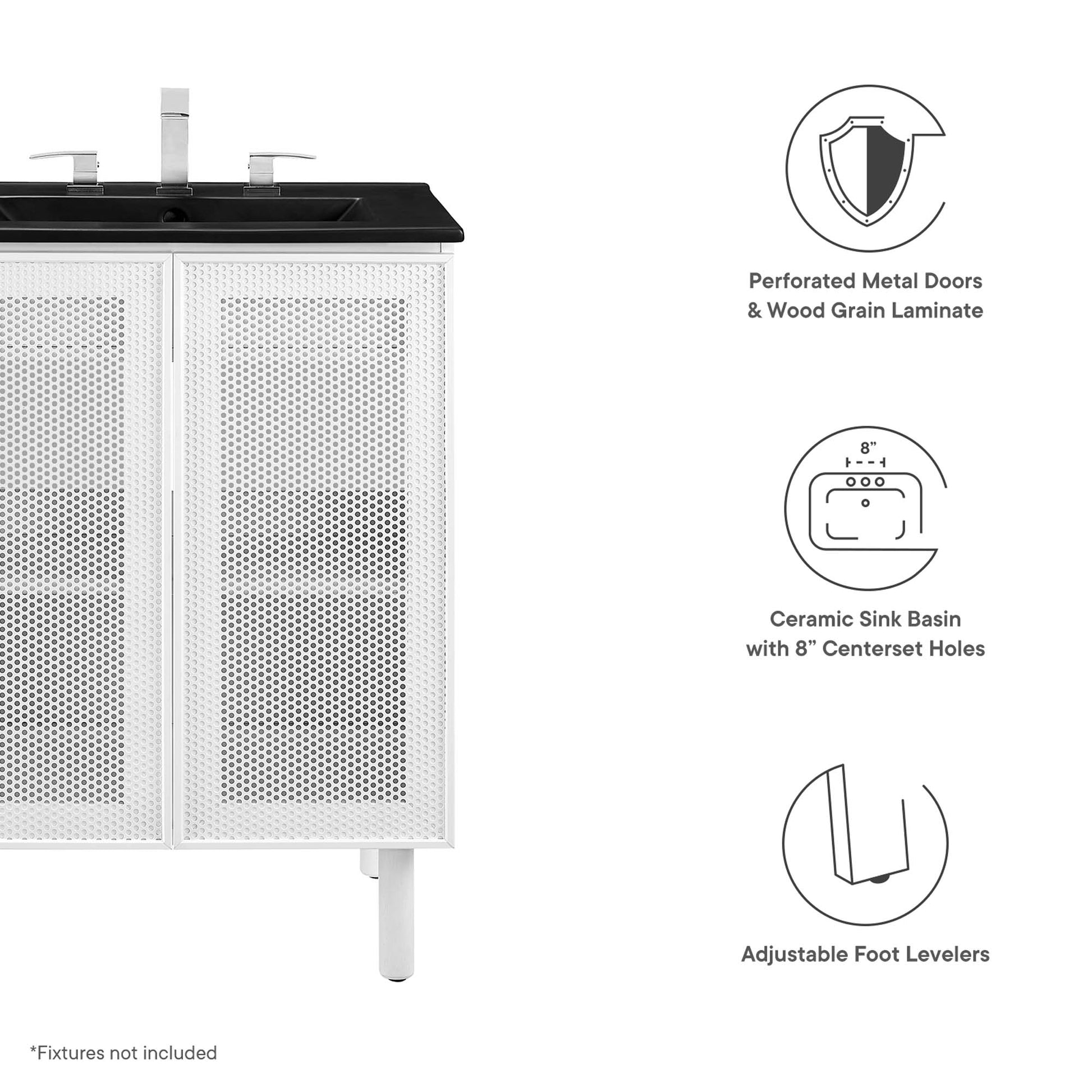 Calla 24" Perforated Metal Bathroom Vanity