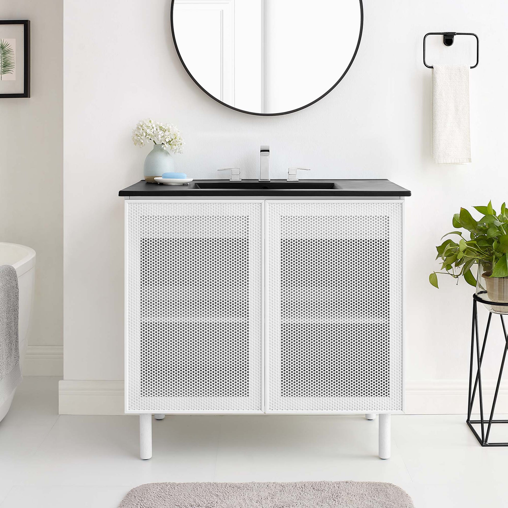 Calla 36" Perforated Metal Bathroom Vanity