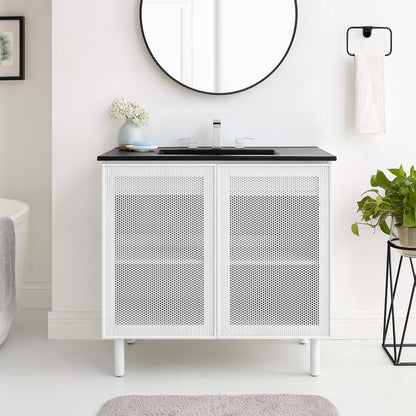 Calla 36" Perforated Metal Bathroom Vanity