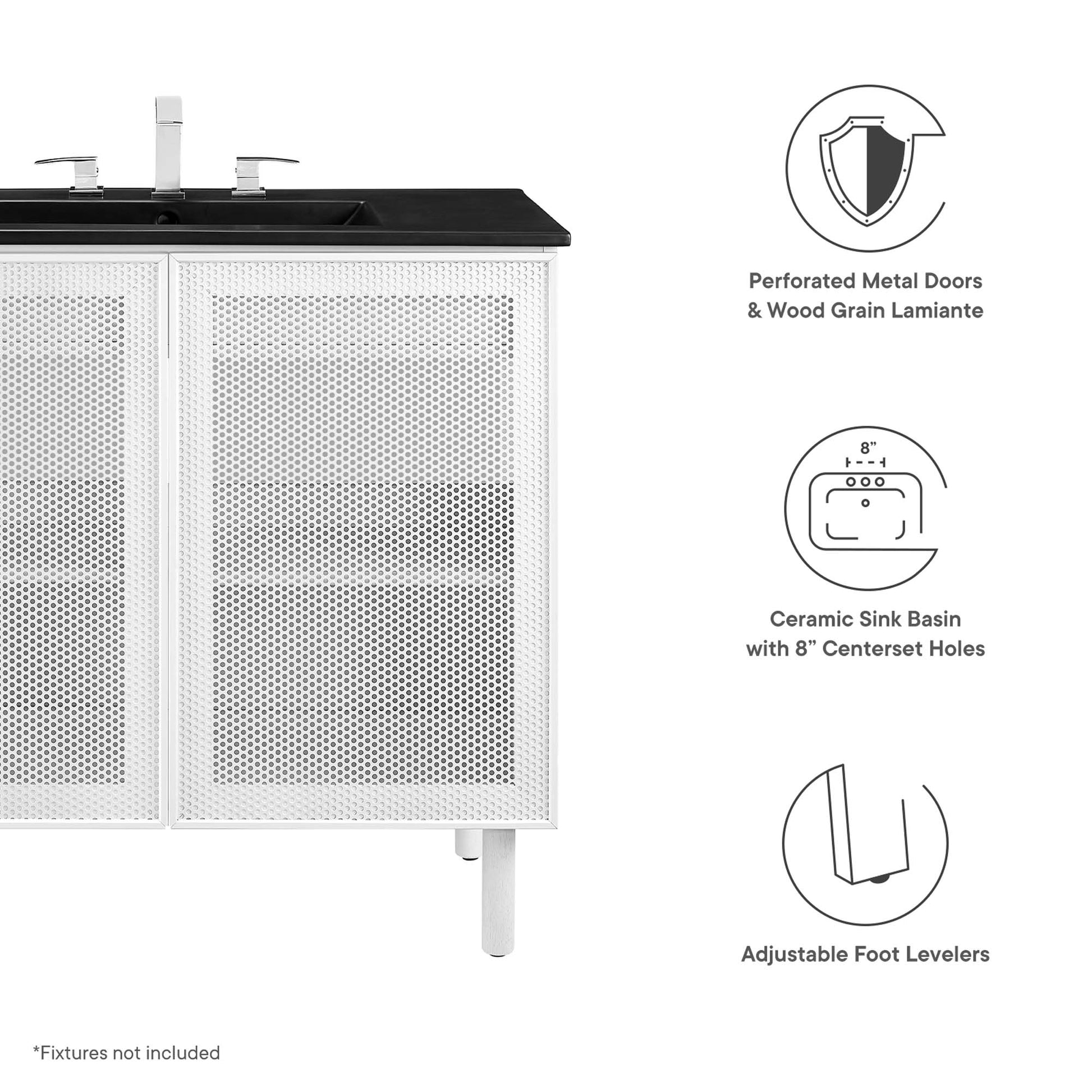 Calla 36" Perforated Metal Bathroom Vanity