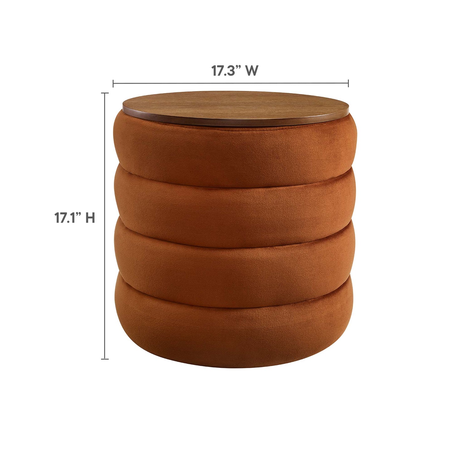 Mezzo Round Performance Velvet Storage Ottoman