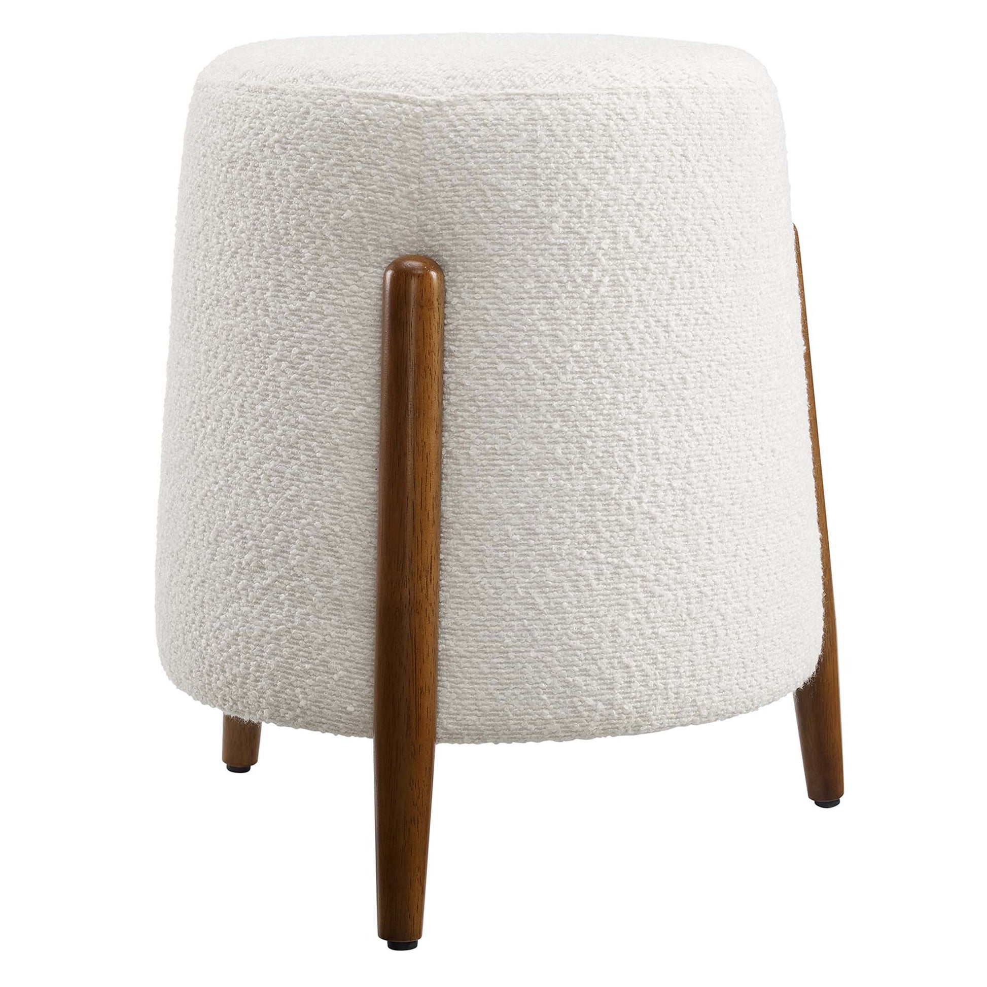 Riven Upholstered Boucle Fabric Ottoman