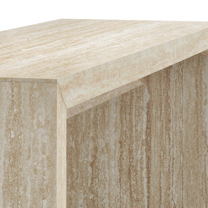 Mirella Faux Travertine Console Table