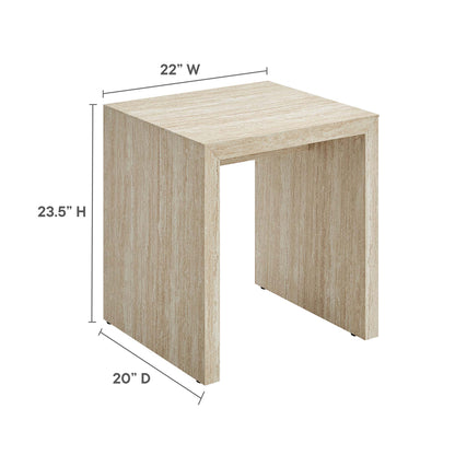 Mirella Faux Travertine Side Table