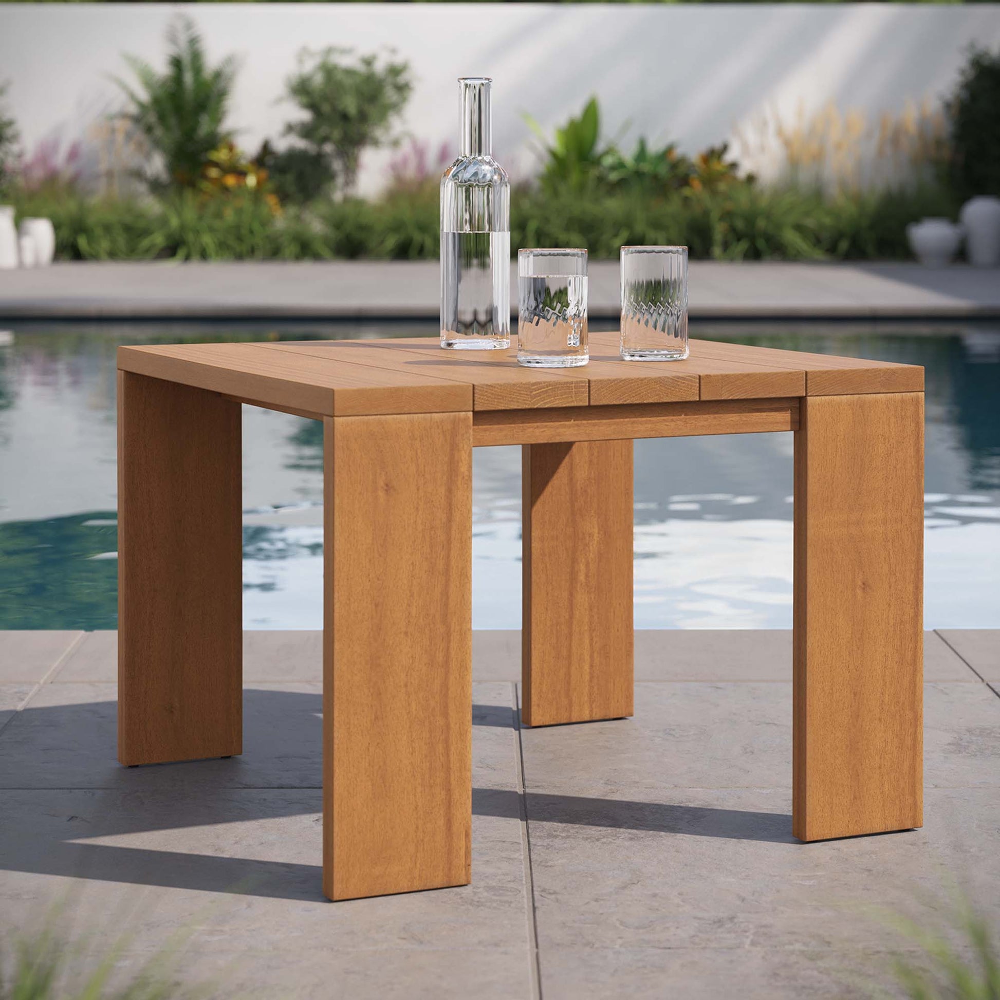 Tahoe Outdoor Patio Acacia Wood Side Table