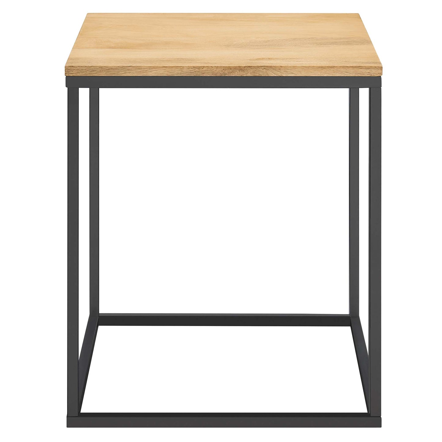 Zora Square Wood and Metal Side Table