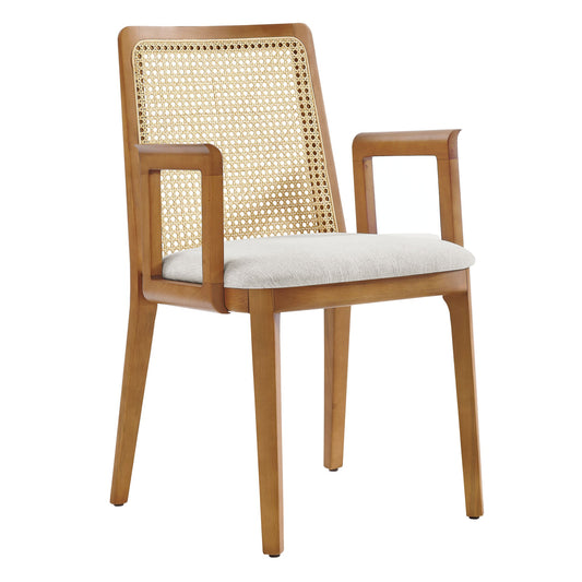 Monarch Beech Wood and Rattan Dining Armchair