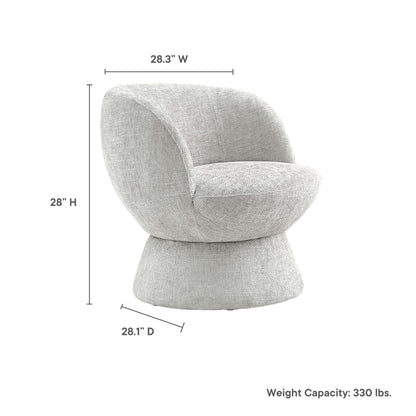 Vesta Chenille Fabric Upholstered Swivel Chair by KB Supply