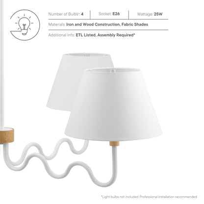 Sunlit Squiggle 4-Arm Pendant Light by KB Supply