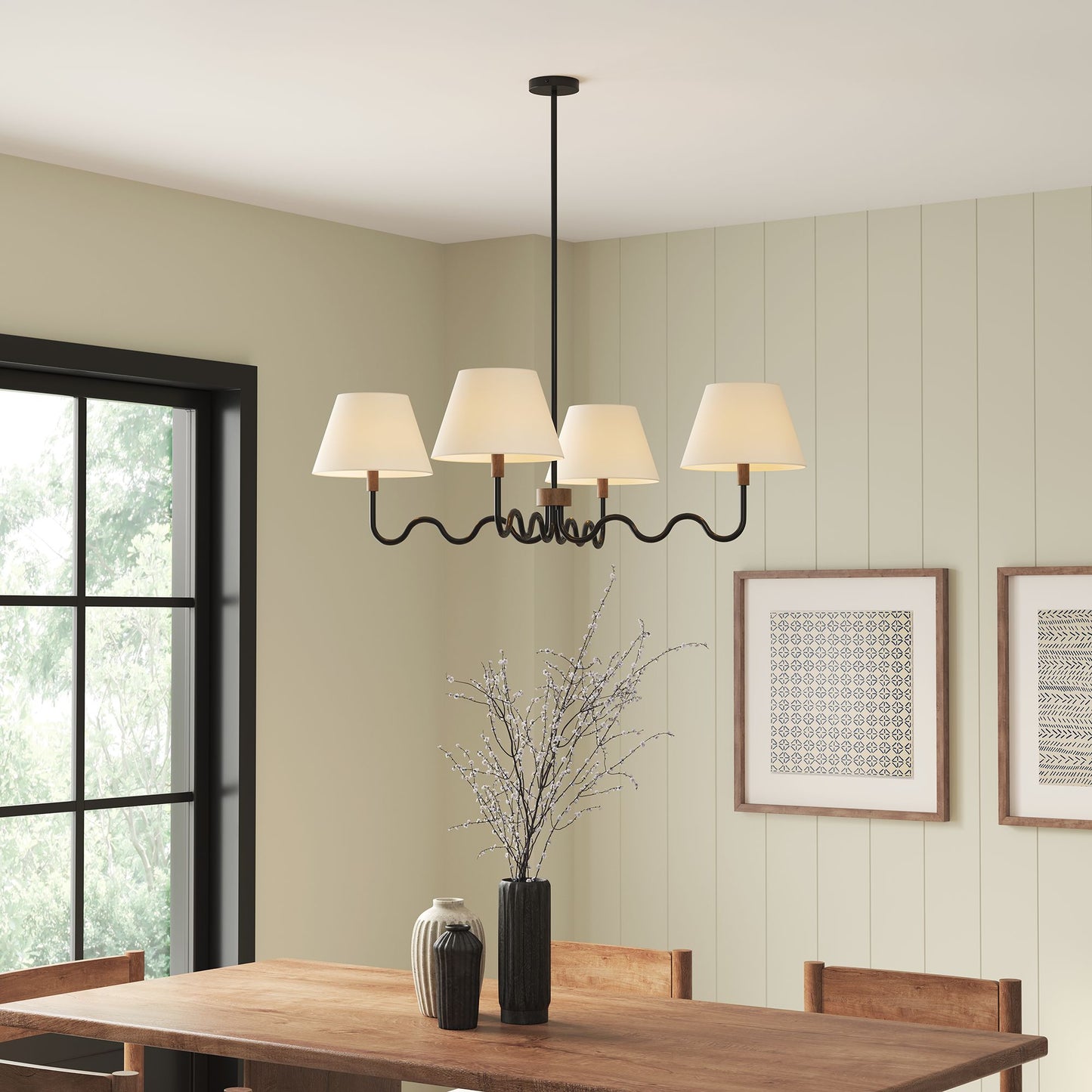 Sunlit Squiggle 4-Arm Pendant Light by KB Supply