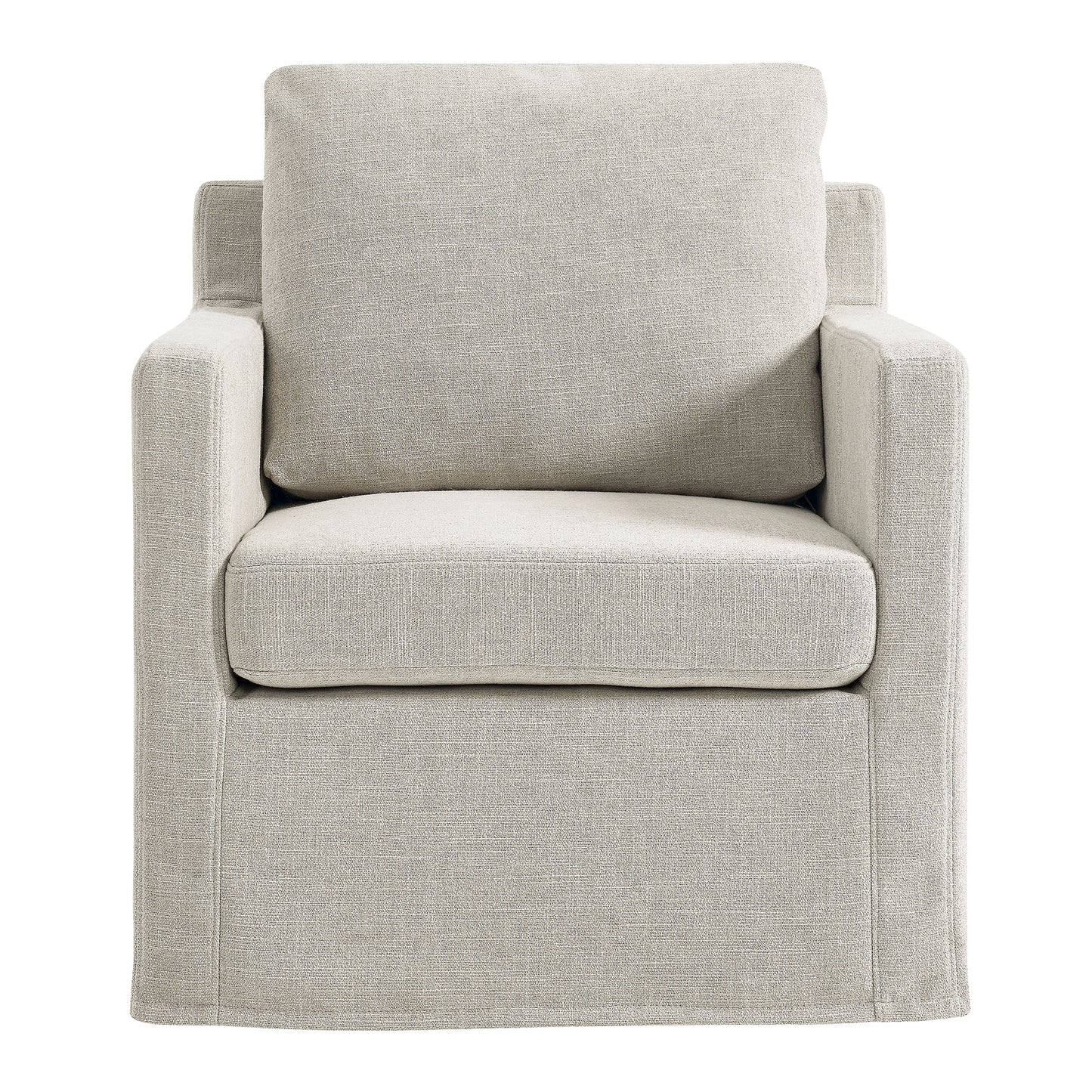 Serene Linen Slipcovered Swivel Armchair by KB Supply