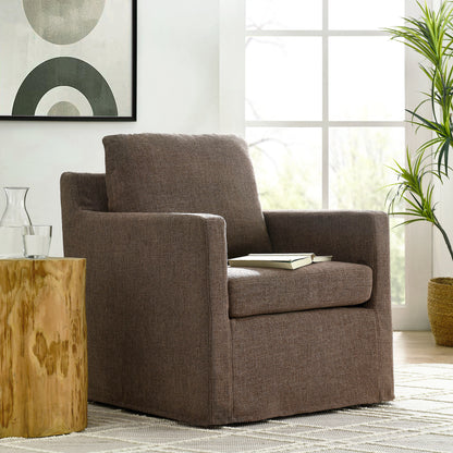 Serene Linen Slipcovered Swivel Armchair by KB Supply