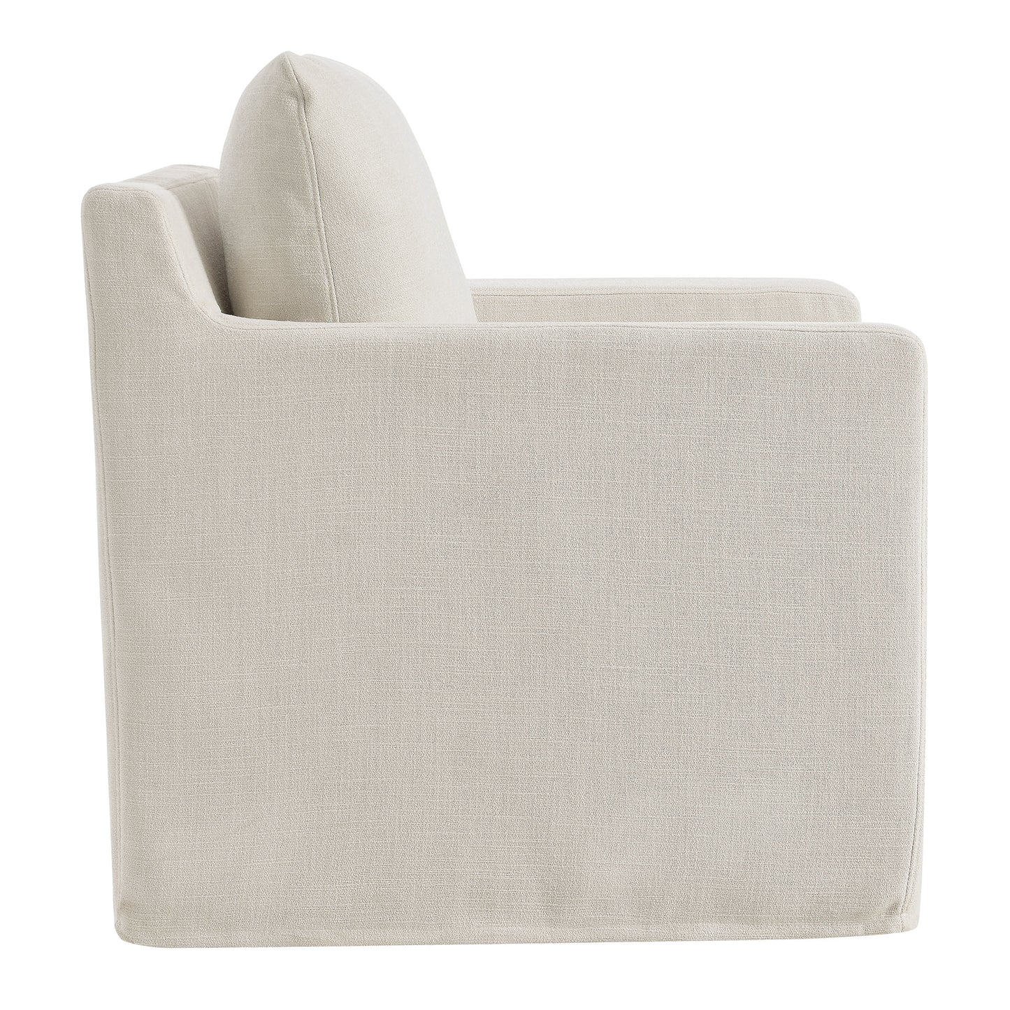 Serene Linen Slipcovered Swivel Armchair by KB Supply