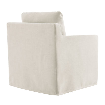 Serene Linen Slipcovered Swivel Armchair by KB Supply