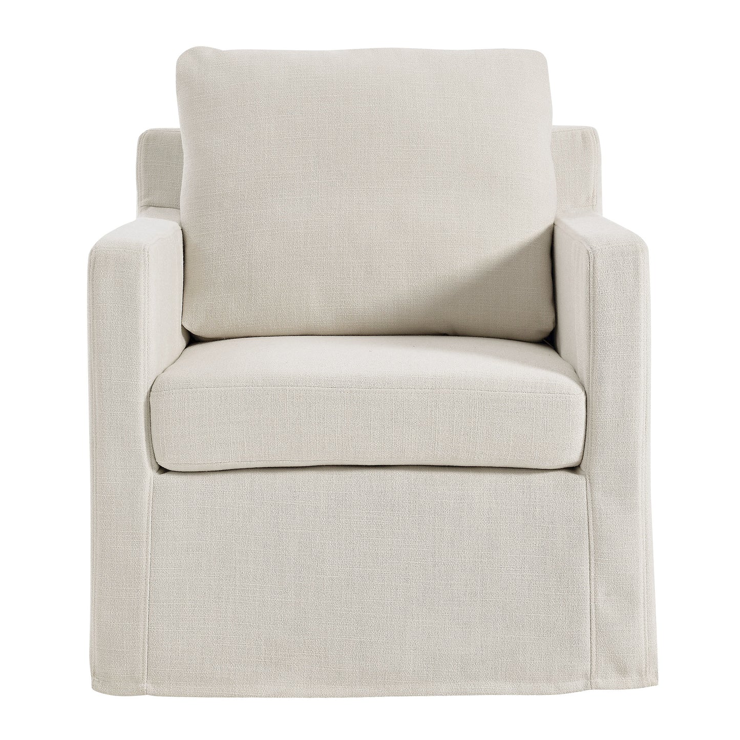 Serene Linen Slipcovered Swivel Armchair by KB Supply