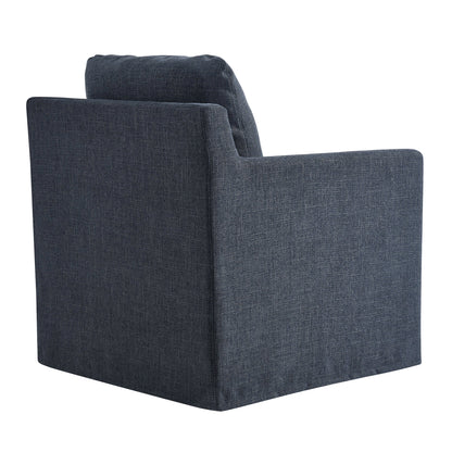 Serene Linen Slipcovered Swivel Armchair by KB Supply