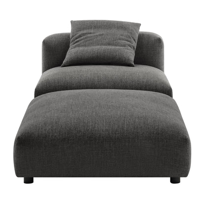 Solace Modular Upholstered Fabric Armless Chair and Ottoman Set by KB Supply