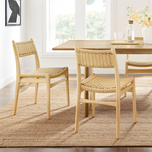 Wynn Rope and Wood Dining Side Chairs Set of 2