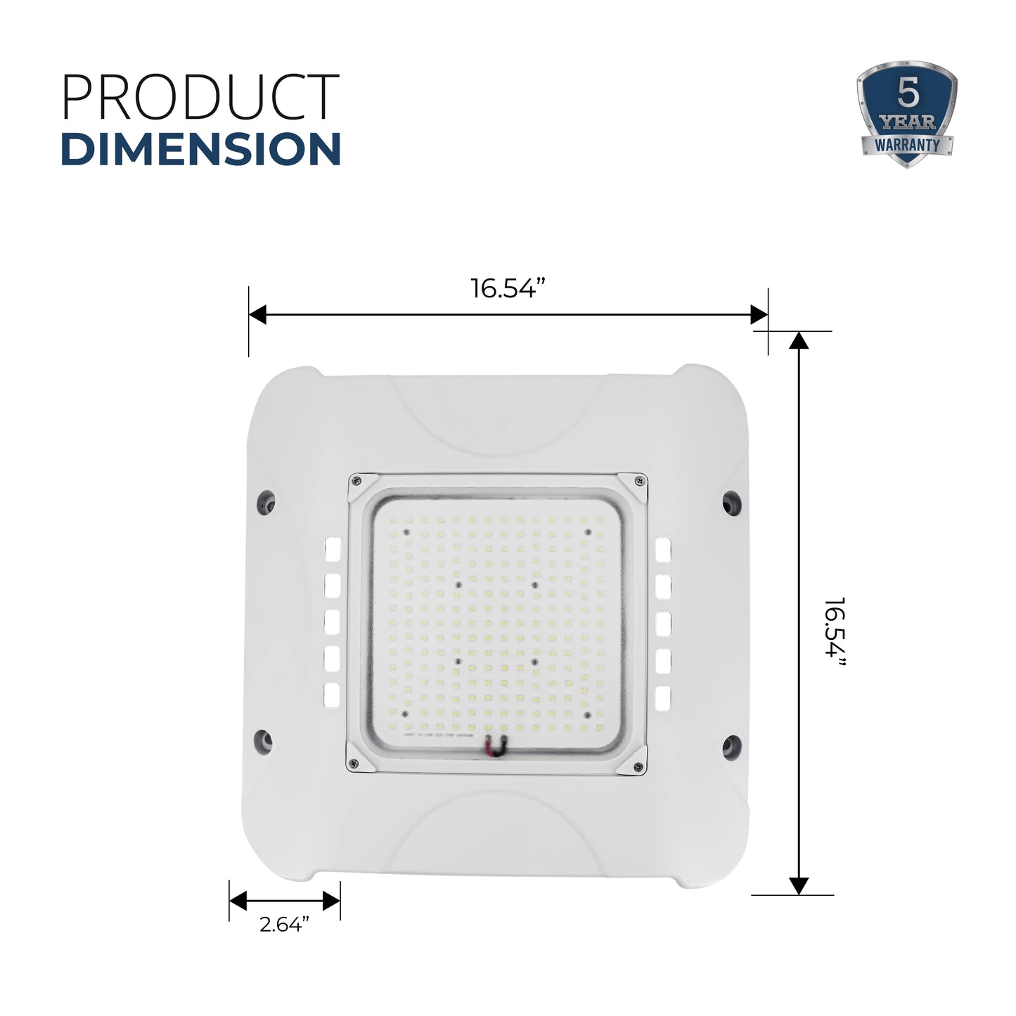 LED Gas Station Canopy, 150W , CCT- 5700K, UL & DLC Listed