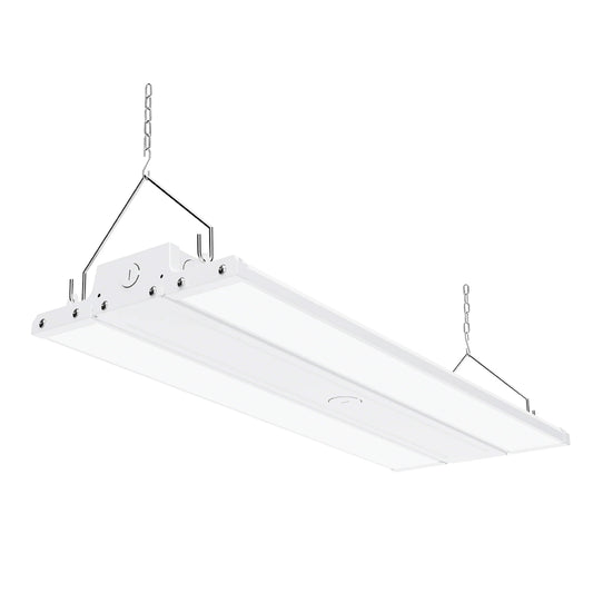 4FT Linear LED High Bay Light 220W/260W/300W Wattage Adjustable, 3500k/4000K/5000K CCT Changeable, Dip Switch, 0-10V Dim, 120-277V Input Voltage, ETL, DLC 5.1 Listed