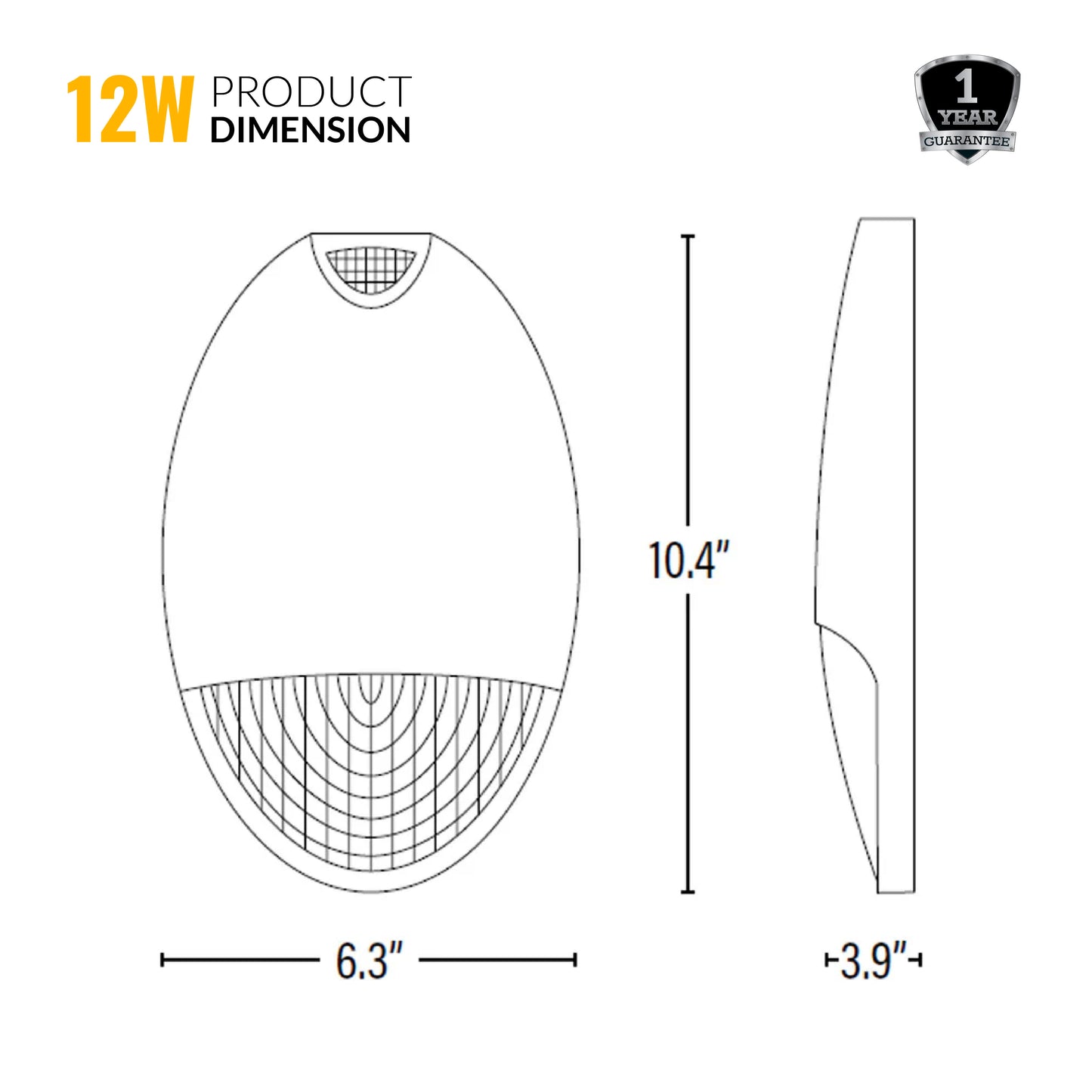 LED Outdoor Emergency Light, Dusk To Dawn, 12W, 1000 Lumens