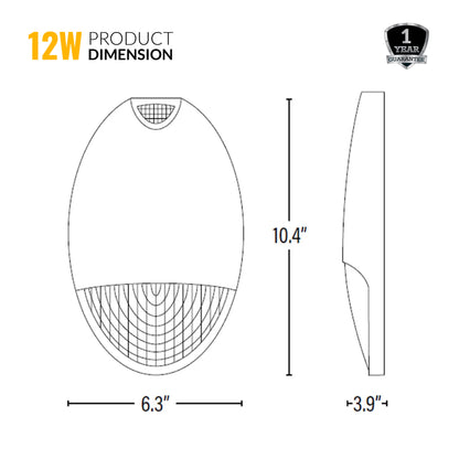 LED Outdoor Emergency Light, Dusk To Dawn, 12W, 1000 Lumens