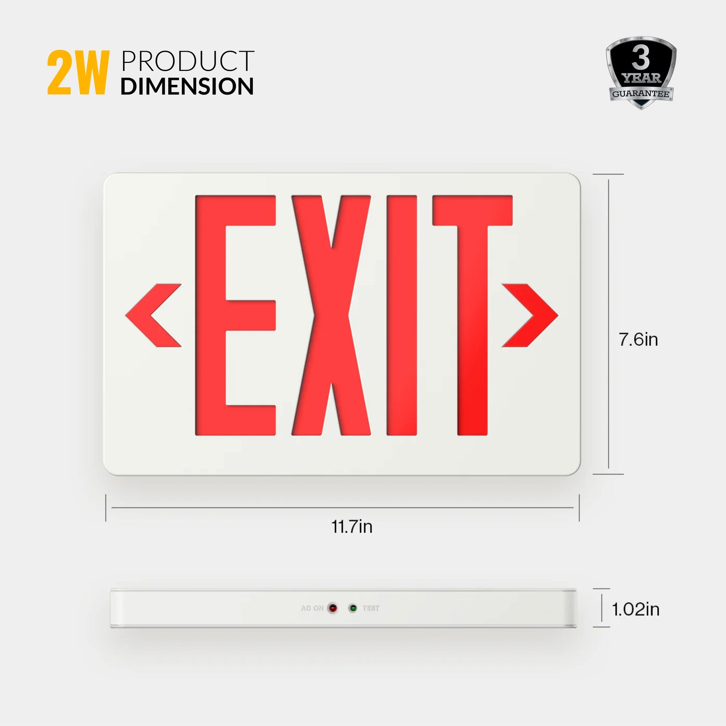 LED Exit Sign (Red), Damp Rated