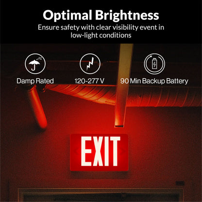 LED Exit Sign (Red), Damp Rated