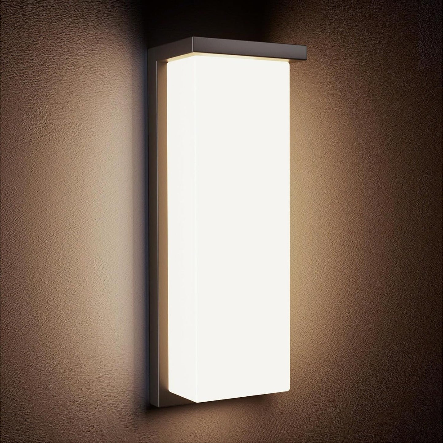 LED Outdoor Wall Sconce, 18W/20W/22W Selectable, 3000K/4000K/5000K, Black Finish