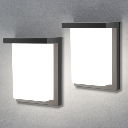 LED Outdoor Wall Sconce, 12W/14W/16W Selectable, 3000K/4000K/5000K, Black Finish