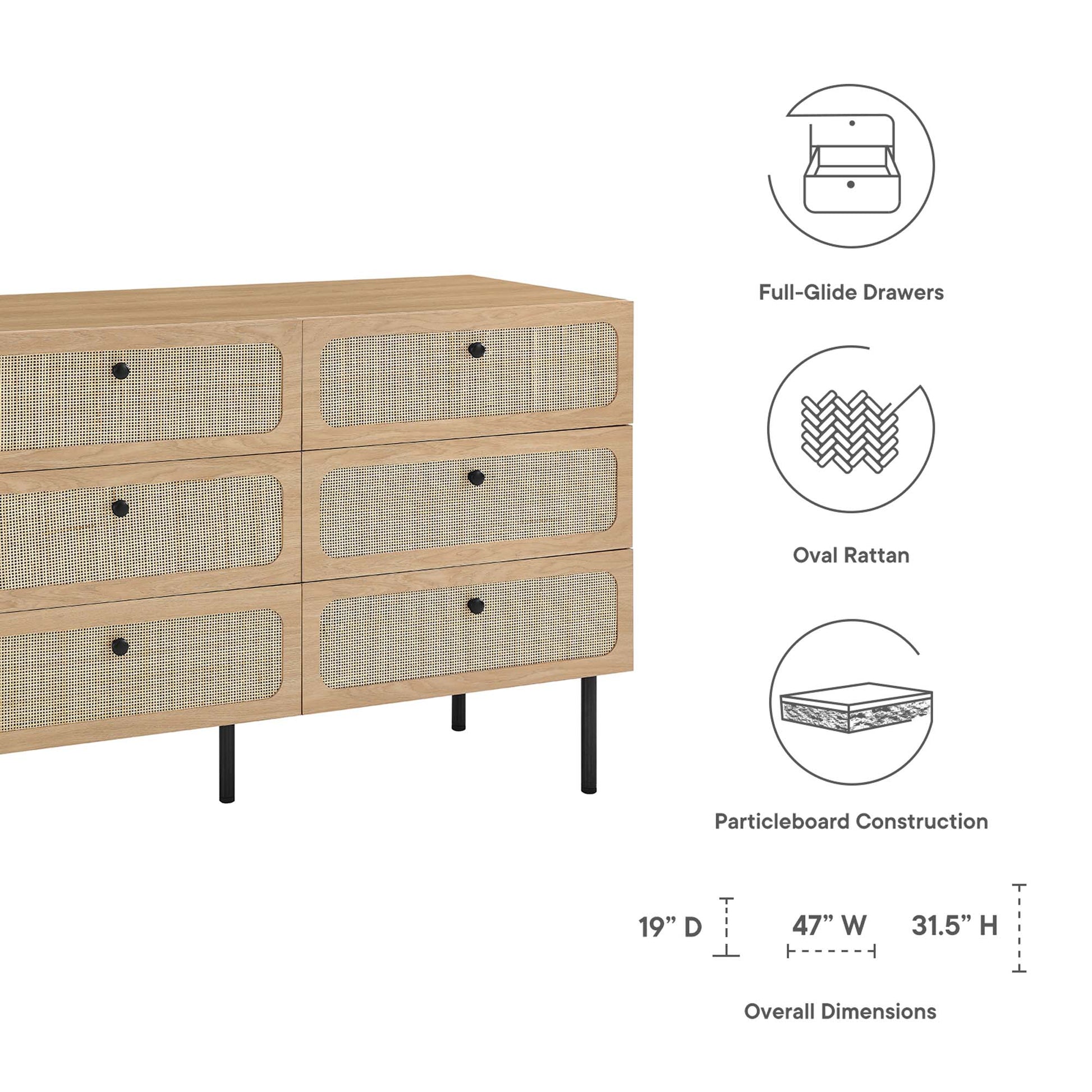 Chaucer 6-Drawer Compact Dresser