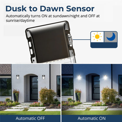 LED 3-in-1 Wattage Mini Wallpack | 15W, 20W, 25W | 3-in-1 CCT | Photocell Sensor | 5-Year Warranty