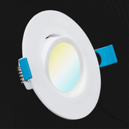 Recessed LED Lighting, 3 Inch, Slim Gimbal, Selectable CCT, 500 Lumens