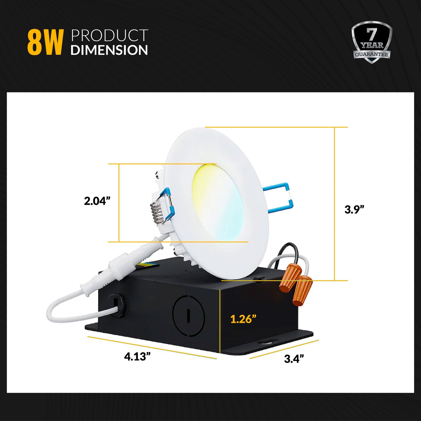 Recessed LED Lighting, 3 Inch, Slim, Selectable CCT, 500 Lumens