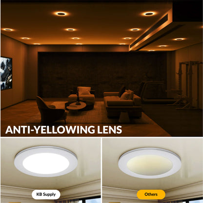 Recessed LED Lighting, 4 Inch, Slim, Wafer Thin, Night Light, Selectable CCT (2700K-5000K), 900 Lumens