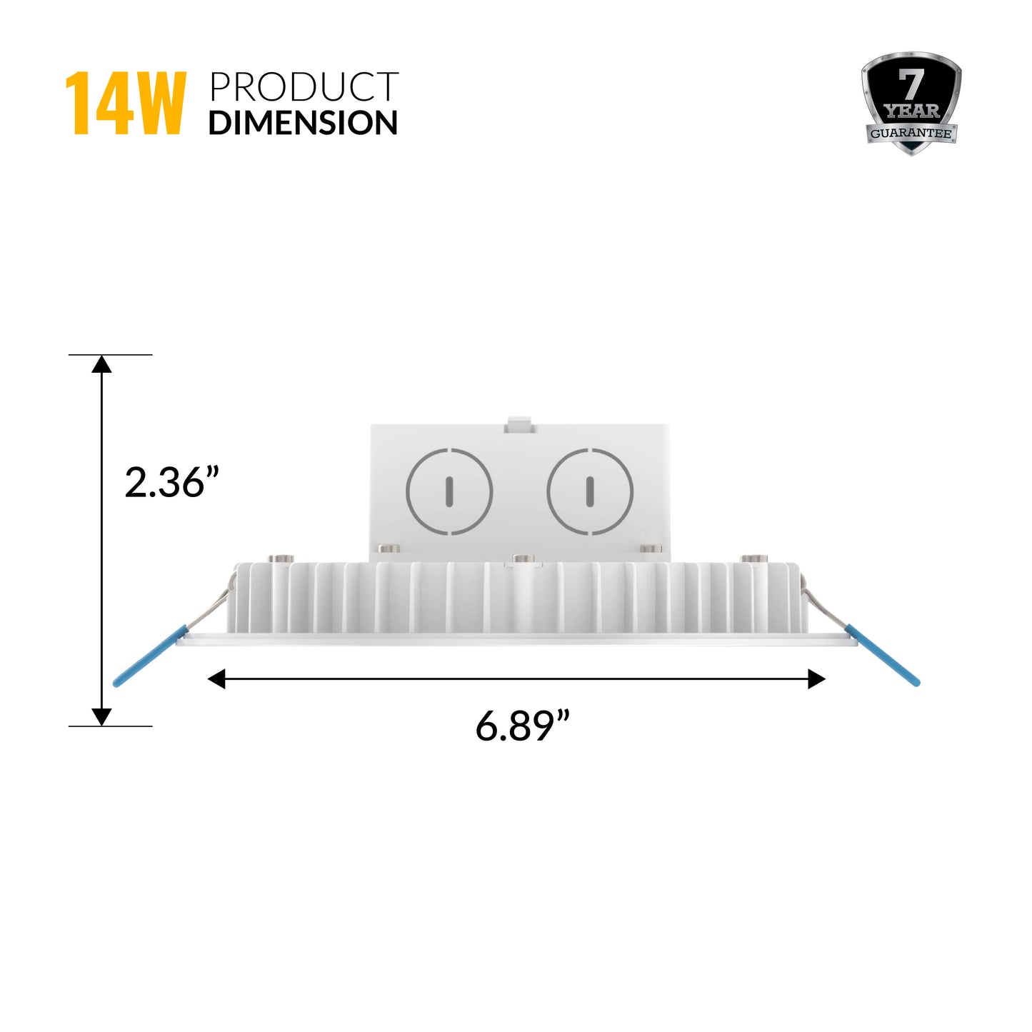 Recessed LED Lighting, 6 Inch, Slim, Selectable, Integrated Junction Box, 850 Lumens